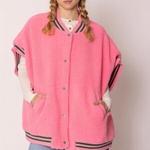 Do Everything in Love Pink Fleece Vest